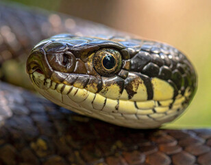 Obraz premium Nahaufnahme vom Kopf einer Schlange