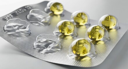 Blister Pack with Yellow Pills Medication.