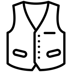 Tailored Vest icon in Line Style
