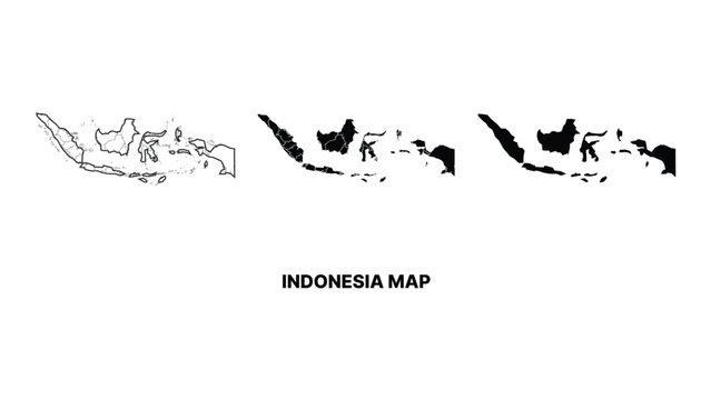 Indonesia map outline vector illustration