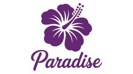 Purple hibiscus flower logo design
