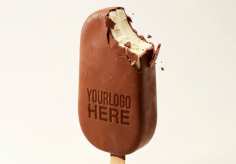 Chocolate Covered Ice Cream Bar Logo or Message Mockup