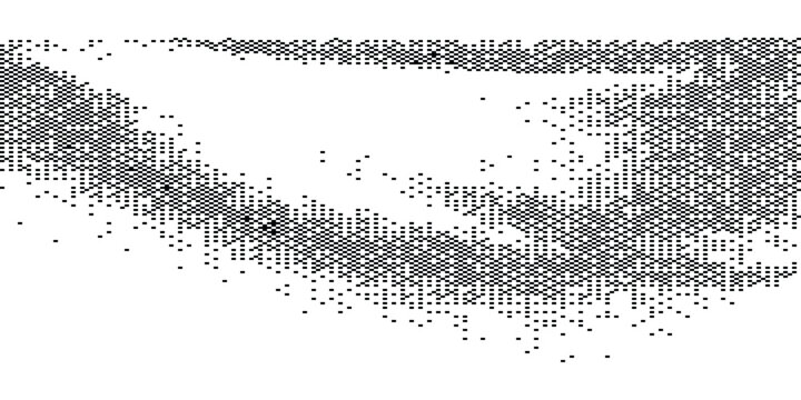 Abstract Pixel Glitch Raster Pattern in Black and White