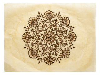 Intricate Henna Mandala Design on Textured Paper