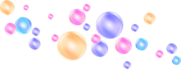 Fizzing air and water colored bubbles.