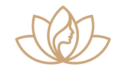 Serene lotus flower with silhouette meditation design