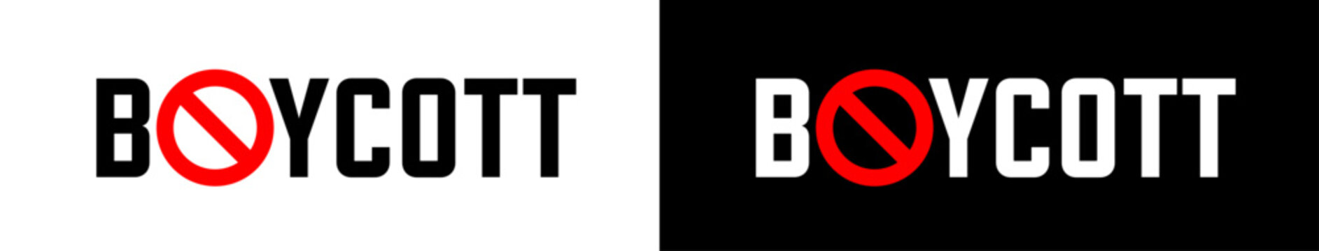 Boycott with prohibition sign