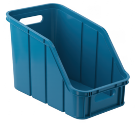 Blue plastic storage basket blue plastic basket isolated on a transparent background