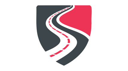 Modern road path with curves and colors