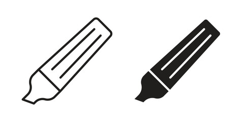 Marker icon suitable. Simple outline and solid style icon EPS10