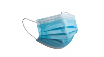 Blue surgical face mask medical healthcare isolated on a transparent background