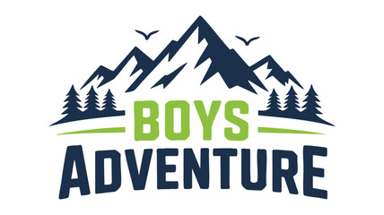 Boys adventure mountain logo