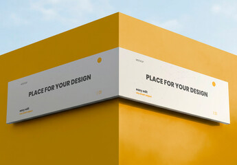 Double Corner Sign Coorporate Mockup