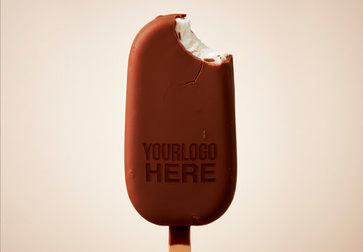 Chocolate Dipped ice cream bar Logo Mockup