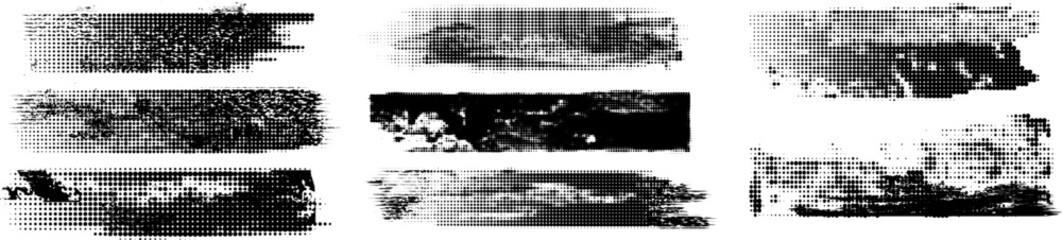 Thick rectangular callout stamps and chalk style text boxes.