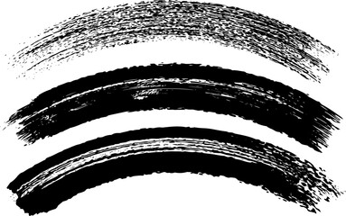 Black  paint stripes and brayer print effects with merged  lines.