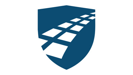 Shield with solar panels icon