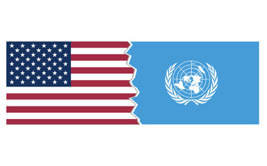 USA united nations conflict concept stock image, USA united nations breakup, usa united nations map break