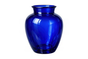 Royal blue glass vase for home decor, adding color and style to modern interior design, transparent background