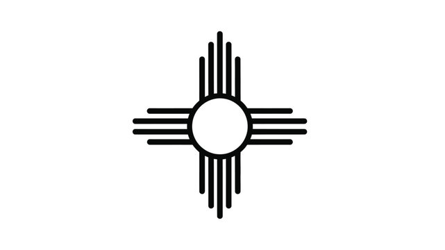 a black and white depiction of the new mexico state flag symbol
