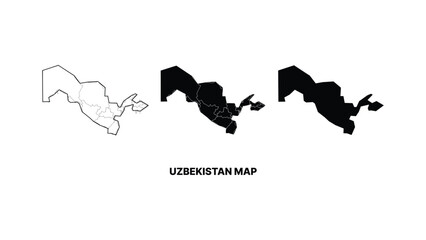 Uzbekistan map vector illustration © MDBodrul