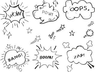 speach babol and hand draw 