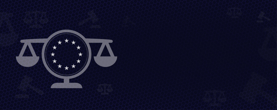 European law and EU jurisdiction concept as flat vector icon with copy space