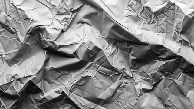 Video A black and white graph of crumpled paper with wrinkles and creases