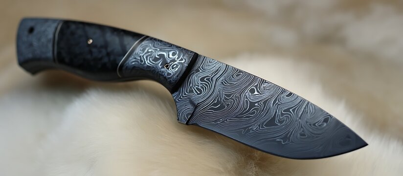 bladed knife strucyure background with stainless steel abstrat background with asbtract new art and black blade installed in it 
