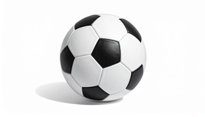 Obraz premium Klassischer schwarz-weißer Fußball isoliert auf weißem Hintergrund