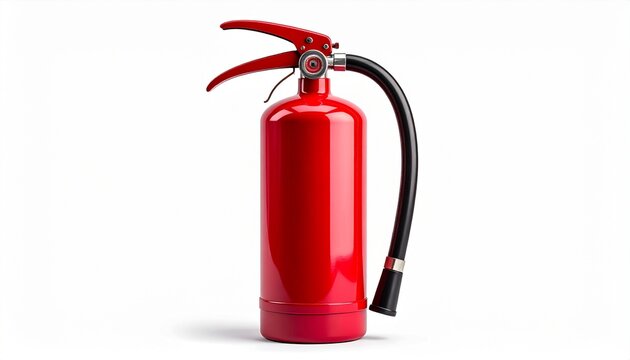 Roter Feuerl&ouml;scher isoliert auf wei&szlig;em Hintergrund &ndash; Brandschutz und Sicherheit