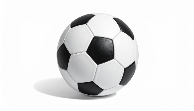 Klassischer schwarz-wei&szlig;er Fu&szlig;ball isoliert auf wei&szlig;em Hintergrund