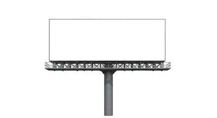 Fototapeta premium Large blank billboard advertisement structure outdoor advertising signage steel frame blank space for copy isolated on transparent background