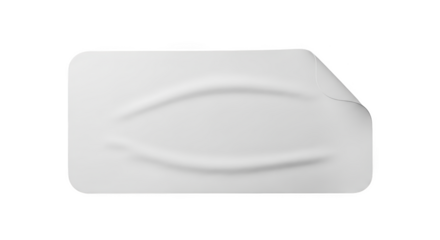 Realistic white wrinkled sticker mockup blank label adhesive surface with folded corner isolated on transparent background