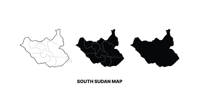 South sudan map vector illustration
