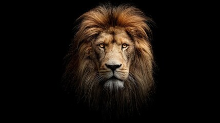 Fototapeta premium Majestic Male Lion Portrait with a Powerful and Intense Gaze