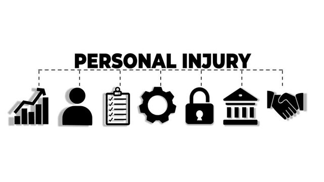 Personal Injury Law web banners concept vector illustration with keywords and icons Video