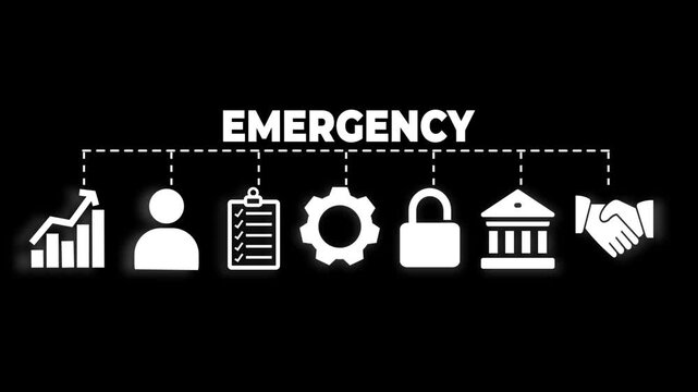 Emergency web banner concept icons Vector illustration with keywords of urgency, medical, safety, ambulance, sos, hospital, rescue Video