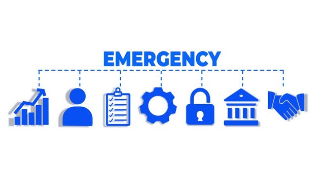 Emergency web banner concept icons Vector illustration with keywords of urgency, medical, safety, ambulance, sos, hospital, rescueVideo