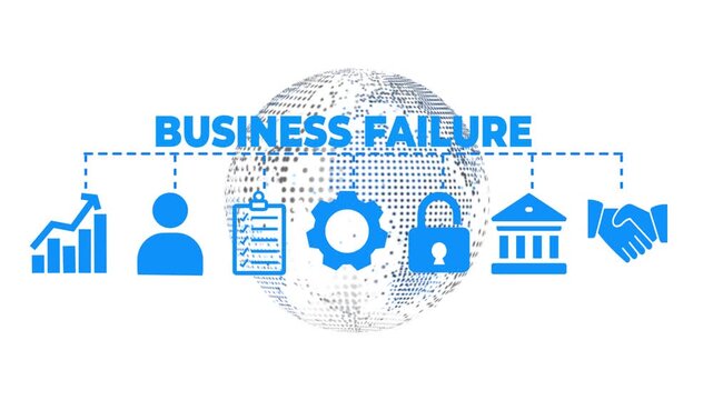 Business failure banner web icon vector illustration concept with icon of poor management, crisis, warning, revaluation and liquidation.