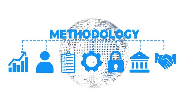 Methodology banner web icon vector illustration concept with icon of agile, scrum, waterfall and kanban