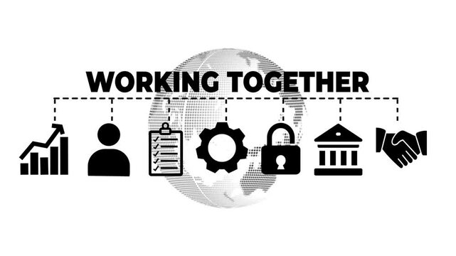 Working together banner web icon vector illustration concept for team management with an icon of collaboration, reach goals, team spirit, support, communication,