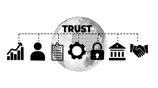 Trust banner web icon vector illustration concept with icon of reliance, sincerity, competence, credence, assurance, commitment, integrity