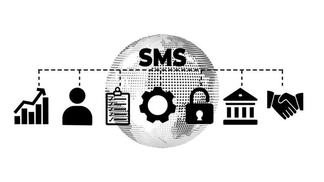 SMS banner web icon vector illustration concept with icon of safety, management, system.