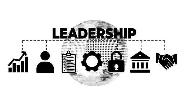 Leadership banner web icon vector illustration concept with icon of guidance, solution, vision, teamwork, direction, strategy, communication, and goal