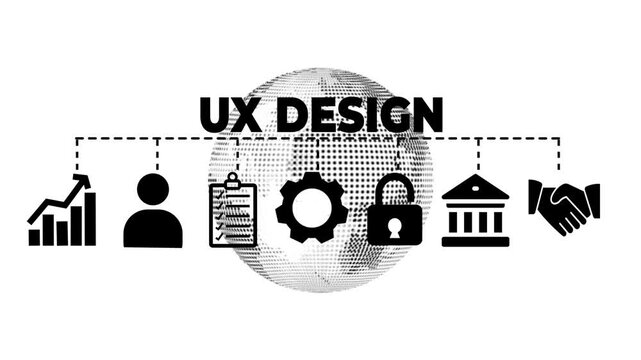 Ux Design banner web icon vector illustration concept with icon of interface, navigation, structuring, design, hci, user research, usability,