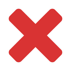 Fototapeta premium Large red error mark symbol indicating wrong selection.