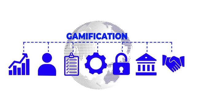 Gamification banner web icon vector illustration concept with icon of user user engagement, reward, achivement, motivation, learning, challenge