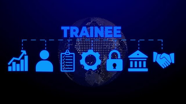 Trainee banner web icon vector illustration concept with icon of intern, apprentice, training, mentor, support, cooperation, improve
