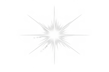 Bright lens flare light effect casting rays and glow, creating a shining bokeh and starburst element on transparent background